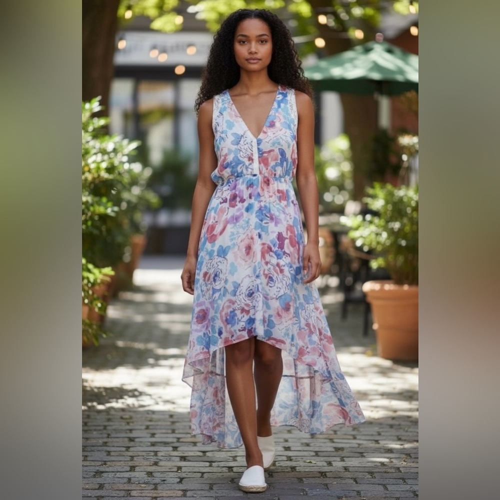 Candie’s Sheer Floral Sleeveless Mini‎ Dress – Size Small – Cottagecore Boho